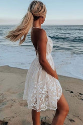 BXOXO - Lace V Neck Backless Cami Dress